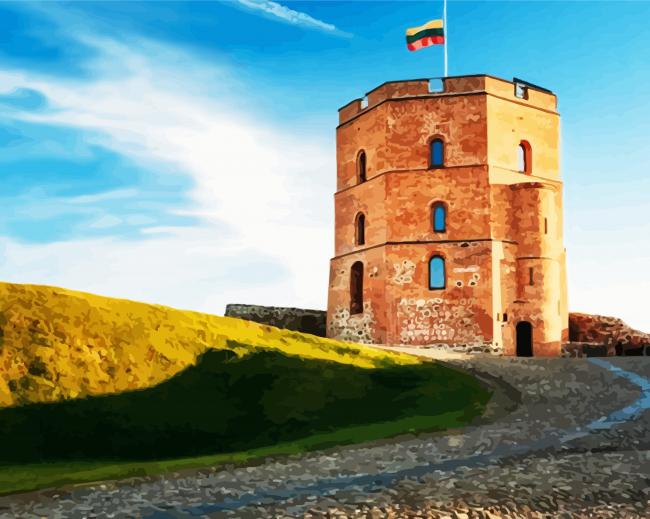 Gediminas Tower Lithuania paint by numbers