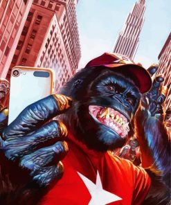 Gorilla Taking Selfie paint by number