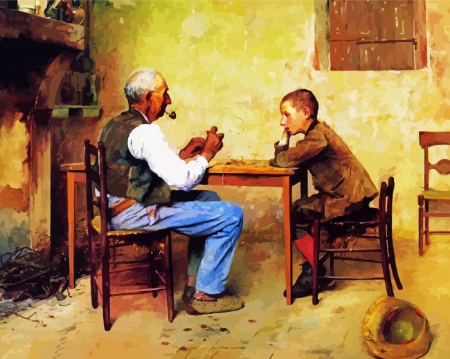 Grandpa And Grandson Art paint by number