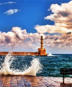 Greece Chania Lighthouse paint by numbers