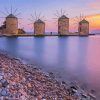 Greece Chios Windmills At Sunset paint by number