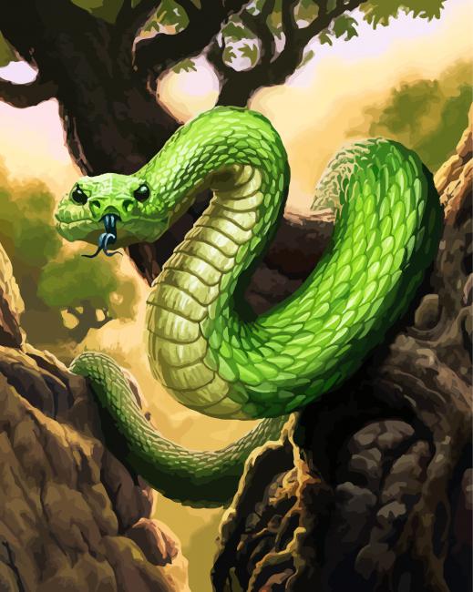 Green Cobra paint by numbers