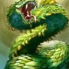 Green Fantasy Dragon paint by numbers