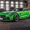Green Mercedes Amg Gt paint by numbers
