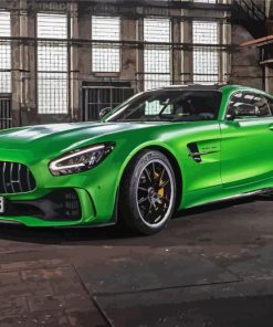 Green Mercedes Amg Gt paint by numbers