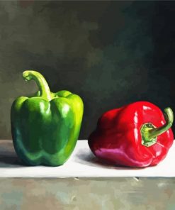 Green And Red Pepper paint by number