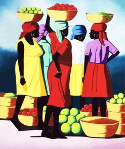 Haitain Women In Market paint by numbers