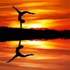 Handstand Silhouette Reflection paint by number