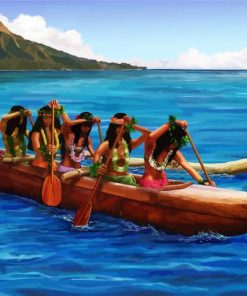 Hawaiian Girls Kayaking paint by numbers