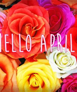 Hello April Flowers paint by number