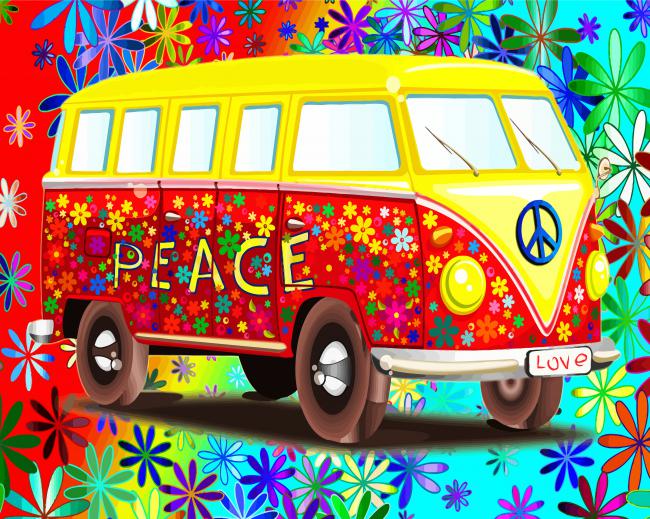 Hippie Volkswagen paint by number
