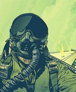 Illustration Fighter Pilot paint by numbers