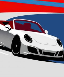 Illustration Porsche Car paint by numbers