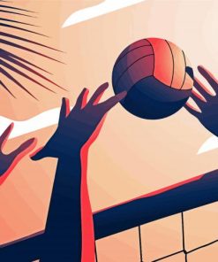 Illustration Volleyball paint by number