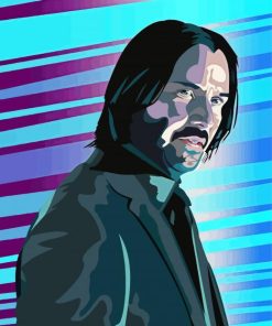 Illustration Keanu Reeves paint by number