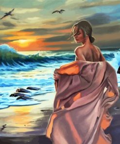 Lady In The Beach paint by numbers