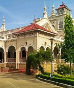 Indian Pune Aga Khan Palace paint by numbers