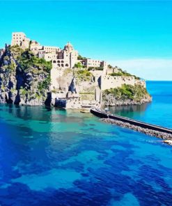 Italy Ischia Aragonese Castle paint by numbers