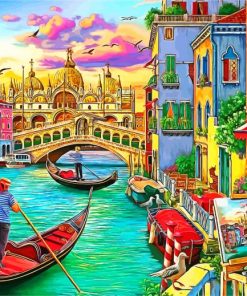 Italy Venice Gondolas paint by number