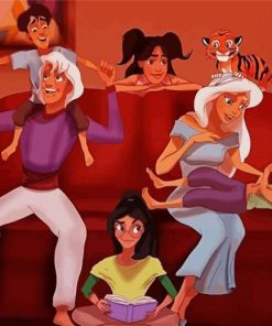 Jasmine And Aladdin Grandparents paint by numbers