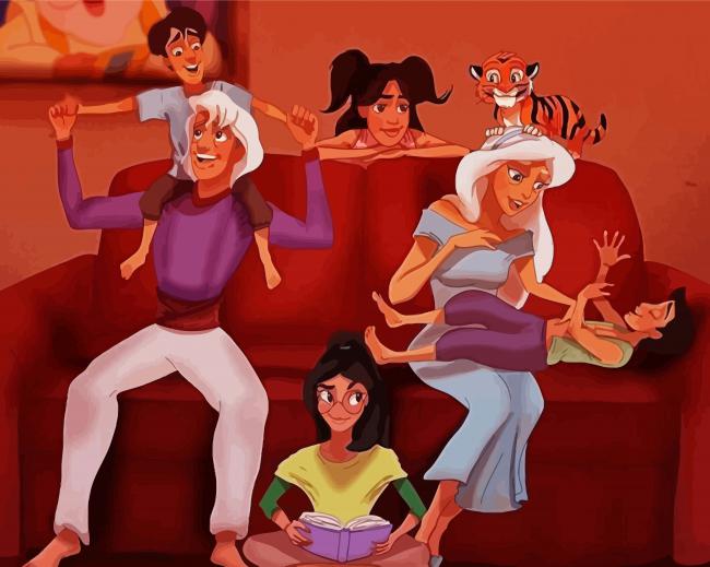 Jasmine And Aladdin Grandparents paint by numbers
