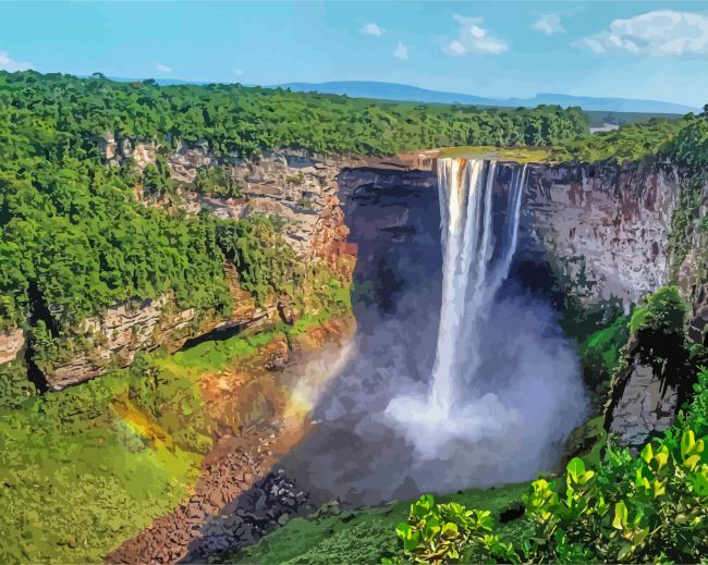 Kaieteur Falls Guyana paint by numbers