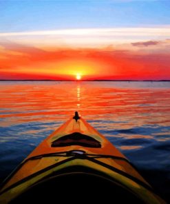 Kayaking At Sunset paint by numbers
