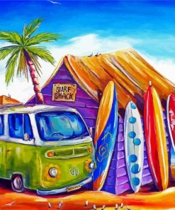 Kombi Van And Surf Boards paint by number