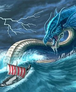 Leviathan Sea Serpent Art Paint by numbers