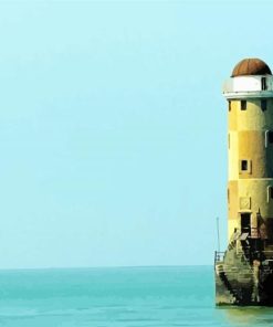 Lighthouse Building In Sea paint by numbers