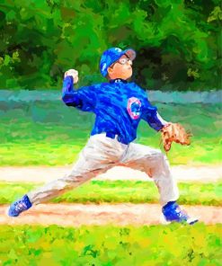 Little Baseball Pitcher paint by number