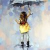 Little Girl Holding Umbrella paint by numbers