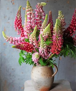Lupins Vase paint by numbers