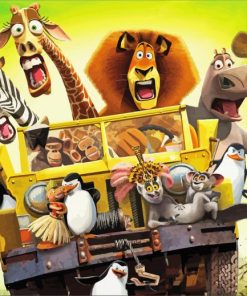 Madagascar Escape Animated Movie paint by numbers
