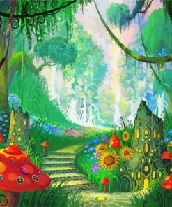 Magical Forest Path paint by numbers