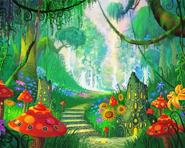 Magical Forest Path paint by numbers