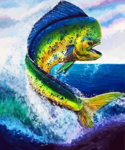 Mahi Mahi Fish Jumping paint by numbers