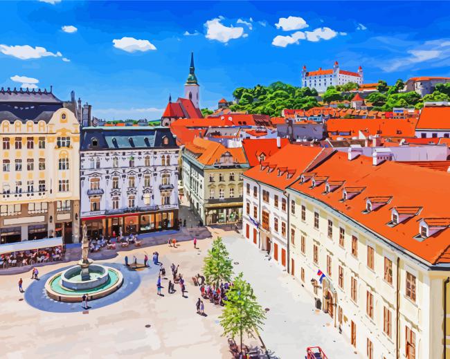Main Square Slovakia paint by number