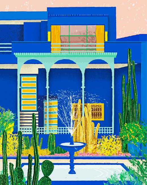 Majorelle Garden Morocco paint by numbers