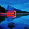 Maligne Lake Boat House paint by numbers