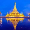 Maynmar Shwedagon Pagoda Water Reflection paint by numbers
