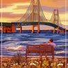 Michigan Mackinac Bridge Poster paint by numbers