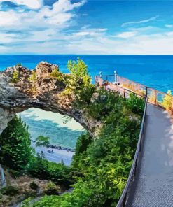 Michigan Mackinac Arch Rock paint by numbers