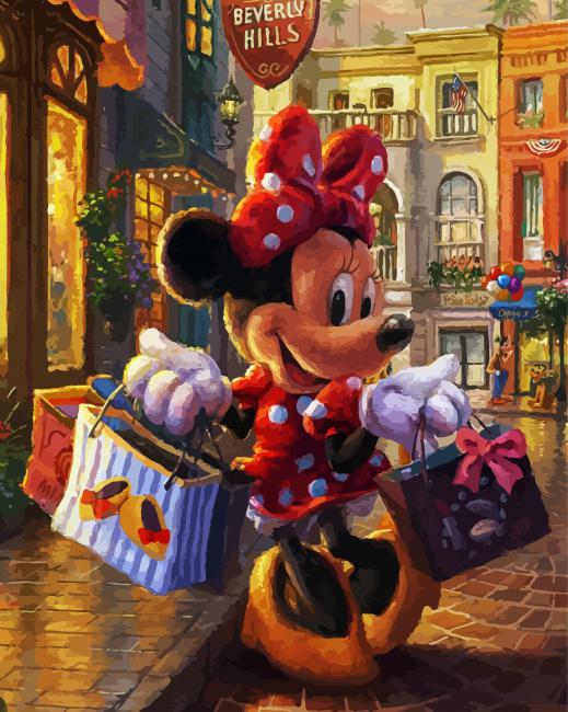 Minnie Mouse Shopping Day paint by number