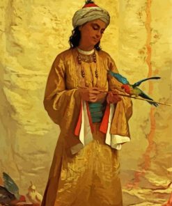 Moorish Girl With Parrot paint by numbers