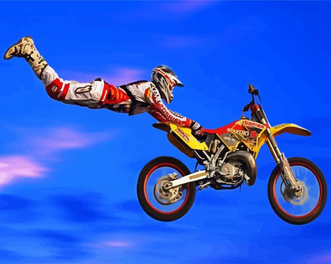 Motocross Jump paint by number