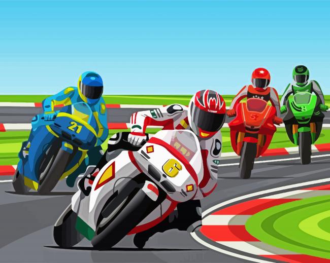 Motorbikes Racing paint by number