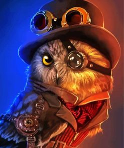 Mr Steampunk Owl paint by number
