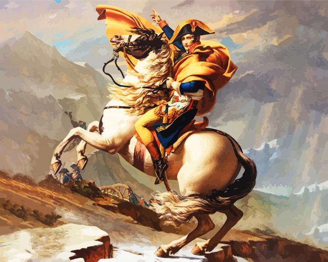 Napoleon Crossing The Alps paint by number