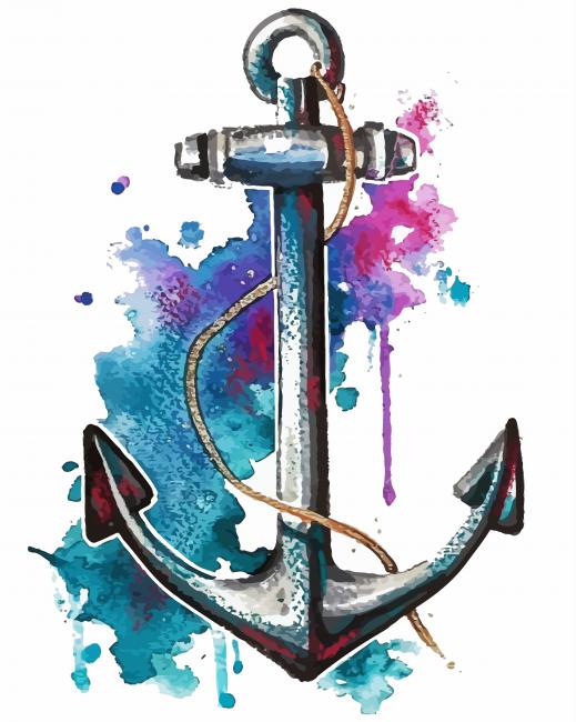 Nautical Anchor Art paint by numbers